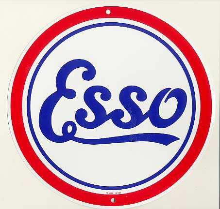 ESSO★エッソのロゴマーク★ラウンドタイプ（円形）★アメリカンブリキ看板★★再入荷しました！