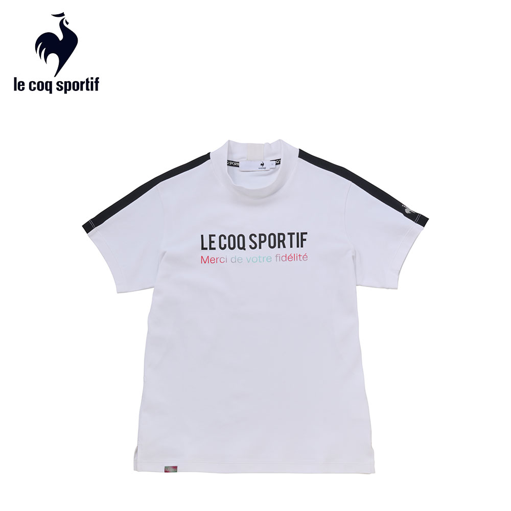 【セール 30%OFF】 le coq sportif ルコックスポルティフ レディース ゴルフウェア シャツ 30th モックネック 半袖 LG5SHS53L 25SS 春夏 30周年記念ロゴ 吸汗速乾 ストレッチ UV CUT UPF30 SUNSCREEN 汗染み軽減 ピスネーム付き 通気性 ホワイト