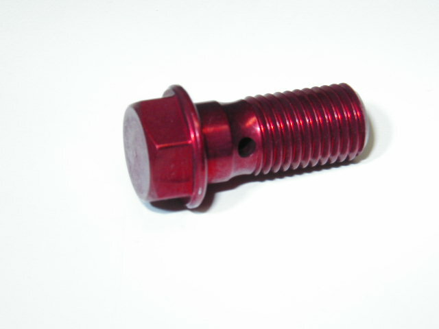 アルミバンジョーボルト　シングル　1，25mmピッチ　赤高強度アルミ7075材使用