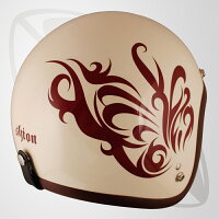 【SG規格認定】【全排気量OK】【フリー/LFサイズ】ジェット型ヘルメットパールアイボリー/ブラウン/BUTTERFLY(bjl-65dx)スモールジェットヘル