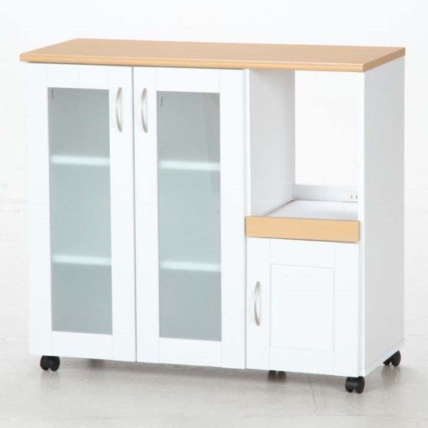 【代引き不可】 不二貿易 (FUJIBOEKI) ファミリー キッチンカウンター90 FA9083NA/WH 散らかりがちなキッチンの収納に便利 96364