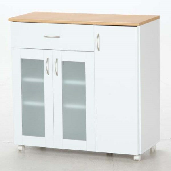 【代引き不可】 不二貿易 (FUJIBOEKI) キッチンカウンター KC-9094CB 散らかりがちなキッチンの収納に便利 96367