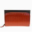 送料無料 【中古】 ボッテガヴェネタ BOTTEGA VENETA イントレチャート ラウンドファスナー 長財布 グラデーション レッド オレンジ レザー 04V574