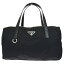 送料無料 【中古】 外美品 プラダ PRADA ショルダーバッグ ハンドバッグ ブラック ナイロン レザー 60BE928