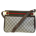 【中古】 グッチ GUCCI ヴィンテージ シェリー ショルダーバッグ GG柄 ブラウン PVC レザー 05BE512