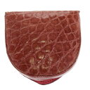 【中古】 外美品 クロコダイル コインケース 小銭入れ 財布 ピンク 07HC855