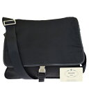 【中古】 中美品 プラダ PRADA ショルダーバッグ ブラック ナイロン レザー 61EG544