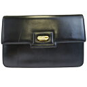 【中古】 グッチ GUCCI クラッチバッグ ブラック レザー 63EJ320