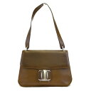 送料無料 【中古】 中美品 サルバトーレフェラガモ Salvatore Ferragamo ヴァラ ショルダーバッグ ブラウン レザー 保存袋付き 09EJ302
