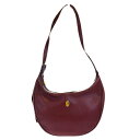 【中古】 中美品 カルティエ Cartier マスト ショルダーバッグ ボルドーレッド レザー 08EK925