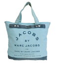 【中古】 マークバイマークジェイコブス MARC BY MARC JACOBS トートバッグ ショルダー ハンド ライトブルー キャンバス スエード 06HE155