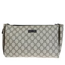 【中古】 中美品 グッチ GUCCI クラッチバッグ セカンド GG柄 ブラウン PVC レザー 68EM523