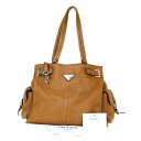 【中古】 中美品 プラダ PRADA ショルダーバッグ ブラウン レザー 保存袋付き 65BJ413