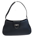 【中古】 美品 サルバトーレフェラガモ Salvatore Ferragamo ガンチーニ ショルダーバッグ ブラック レザー 68ES444