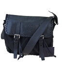 【中古】 プラダ PRADA ショルダーバッグ ブラック ナイロン レザー 保存袋付き 31BJ984