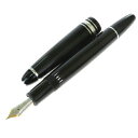 送料無料 【中古】 美品 モンブラン MONTBLANC マイスターシュテュック 万年筆 ブラック シルバー プラスチック メタル ペン先 14K 4810 37EW703