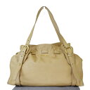 【中古】 ミュウミュウ miumiu ショルダーバッグ ベージュ レザー 保存袋付き 02EX902