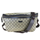 送料無料 【中古】 グッチ GUCCI ボディーバッグ ショルダー GG柄 ブラウン PVC レザー 01BK216