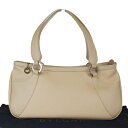 【中古】 美品 ブルガリ BVLGARI ショルダーバッグ ベージュ レザー 保存袋付き 69EZ219