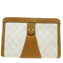 【中古】 グッチ GUCCI クラッチバッグ GG柄 ホワイト PVC レザー 04EY948