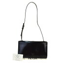 【中古】 プラダ PRADA ショルダーバッグ ブラック レザー 保存袋付き 04BM663