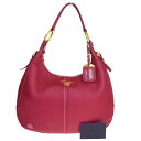 【中古】 中美品 プラダ PRADA ショルダーバッグ ピンク レザー 04MA380