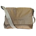 【中古】 超美品 サルバトーレフェラガモ Salvatore Ferragamo ショルダーバッグ ブロンズ ナイロン レザー 36MB523