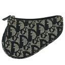 【中古】 中美品 クリスチャンディオール Christian Dior トロッター コインケース 小銭入れ 財布 サドルバッグ型 ブラック 08BP440