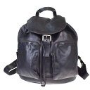 【中古】 中美品 プラダ PRADA リュックサック バックパック バッグ ブラック フルレザー 78MC172