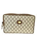 【中古】 グッチプラス GUCCI PLUS クラッチバッグ GG柄 ブラウン PVC レザー 63MF330