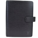 【中古】 訳あり 超美品 ルイヴィトン LOUIS VUITTON アジェンダ MM 手帳カバー エピ ノワール ブラック レザー R20042 62BQ127
