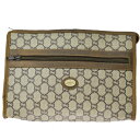 【中古】 グッチプラス GUCCI PLUS クラッチバッグ GG柄 ブラウン PVC レザー 02JC868