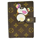 【中古】 美品 ルイヴィトン LOUIS VUITTON アジェンダ PM 手帳カバー 村上隆 モノグラム パンダ レザー R20011 16MI851