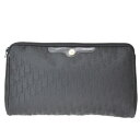 【中古】 中美品 クリスチャンディオール Christian Dior トロッター クラッチバッグ ポーチ ブラック キャンバス レザー 68JE497