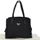 【中古】 プラダ PRADA ショルダーバッグ ハンド ブラック ナイロン レザー 保存袋付き 60SC211