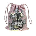 【中古】 美品 プラダ PRADA ハンドバッグ 巾着 ポーチ ウサギ ピンク キャンバス 66BU509
