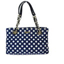 【中古】 ケイト・スペード(Kate Spade) PXRU4165 チェーン キャンバス,パテントレザー ショルダーバッグ ブルー 03GB516