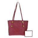 【中古】 ボッテガ・ヴェネタ(Bottega Veneta) イントレチャート レザー トートバッグ ブラウン 61GB812