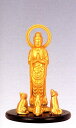 ペット供養仏 仏像■ ペット観音 うるおい 金色 ■合金製 紙箱入【高岡銅器】
