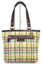 美品 コーチ トートバッグ ツイード 秋冬 ショルダーバッグ COACH ハンドバッグ F15536 グレー チェック レディース 【中古】