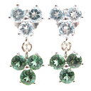 ティファニー/Tiffany/750WG/アリア コレクション/アクアマリン×グリーントルマリン/ドロップピアス/仕上済/A級品【中古】