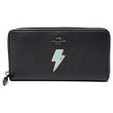 コーチ COACH カーフ ライトニングボルトモチーフ ラウンドファスナー長財布 ブラック F23646【未使用展示品】