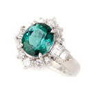 PT900 天然トルマリン ダイヤ リング 10号 T:2.82ct D0.90ct レディース プラチナ【