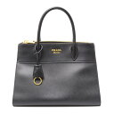 プラダ パラディグム ハンドバッグ レディース レザー ブラック 1BA102 PRADA スト欠品【中古】