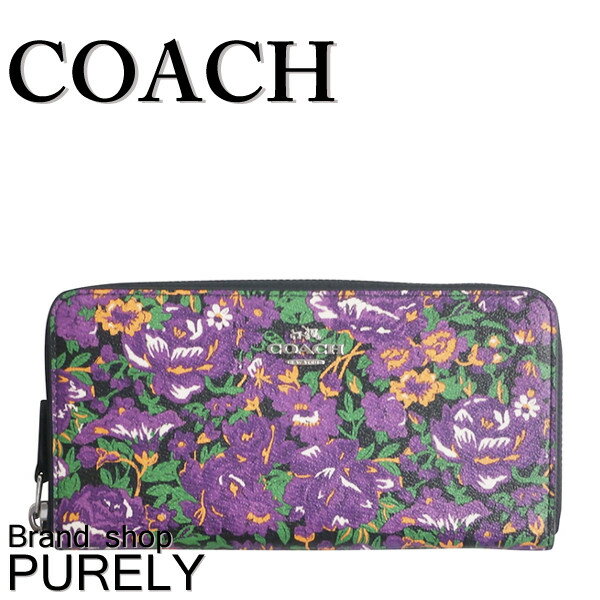 コーチ COACH 財布 長財布 レディース アウトレット レザー アコーディオンジップ F57966 SVVO バイオレットマルチ (花柄) コーチ COACH レディース WWW