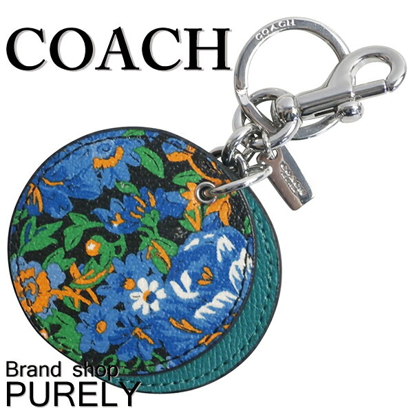 コーチ COACH 小物 キーホルダー アウトレット レザー チャーム F58500 SVLPJ ブラック×花柄 コーチ COACH レディース UUU