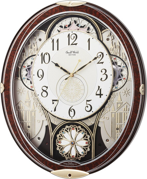 【からくり時計】スモールワールド　ノエル電波時計　4MN509RH23　リズム時計　掛け時計