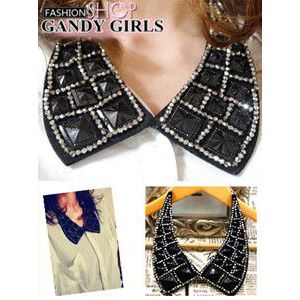 オシャレ アクセサリー つけえり vivi付け襟ブラック ネックレス チョーカー/フリル襟/レディース【メール便送料無料】