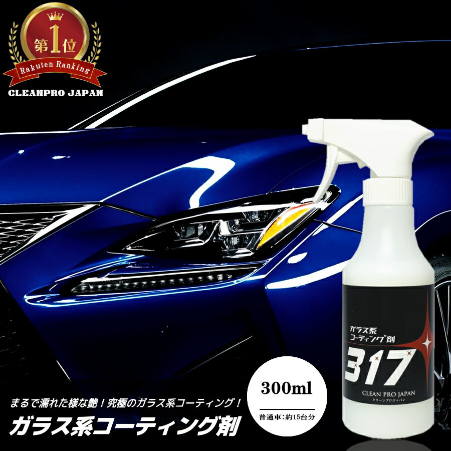 【公式】コーティング剤 車 コーティング剤 317（300ml単品）ランキング 樹脂 撥水 ガラス系コーティング剤 バイク 洗車 耐久 紫外線 UV 透明 ツヤ 艶 保護 艶出し 濡れ艶 コート ワックス 超撥水 車 洗車 簡単 おすすめ メンテナンス 日本製 送料無料