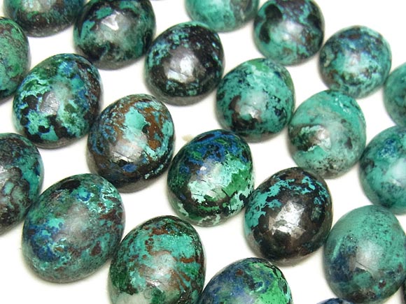 BELLPIERI▼【粒販売】コンゴ産 クリソコラ カボション 16×12mm【1コ販売】...:auc-colorfulbeads:10018437